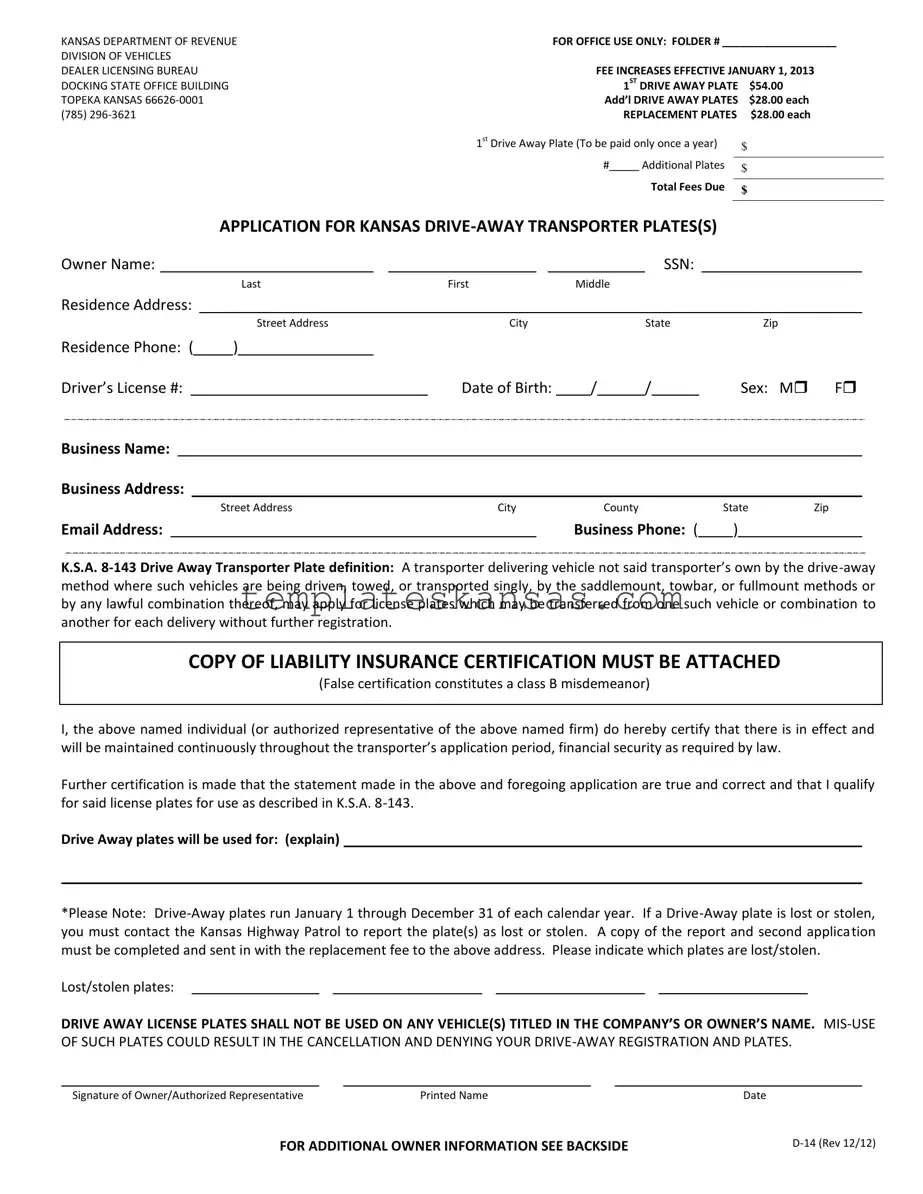 Kansas D 14 Template