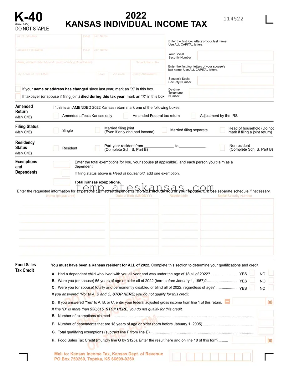 Kansas K 40 Template