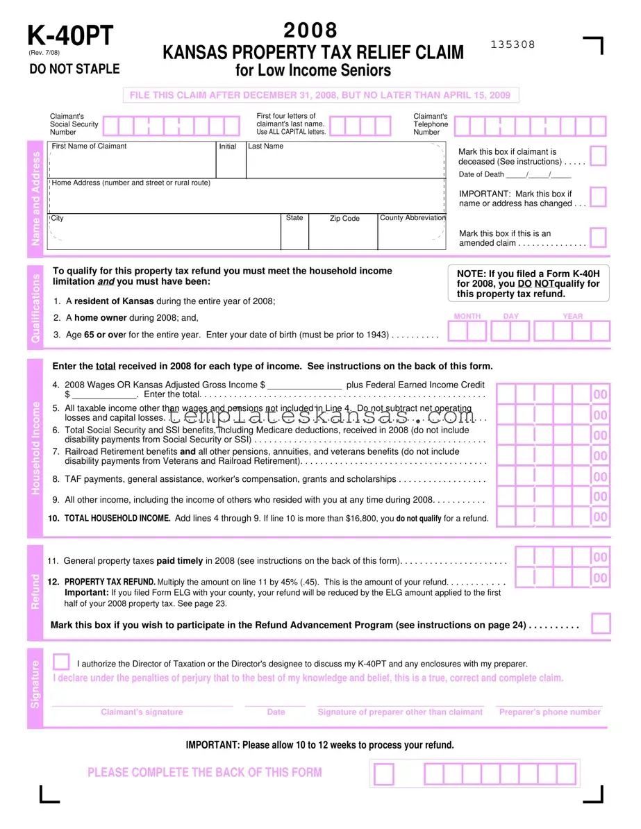 Kansas K 40Pt Template