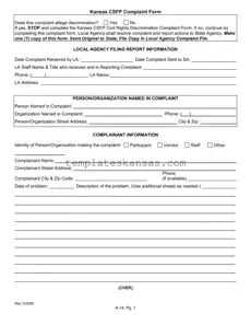 Kansas Csfp Complaint Template