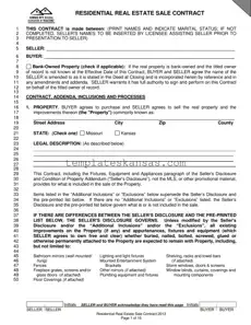 Kansas Estate Contract Template
