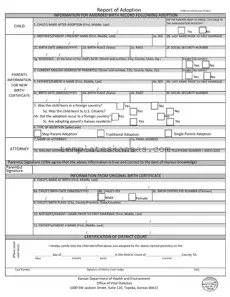 Kansas Report Of Adoption Template
