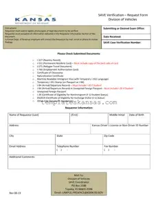 Save Verification Kansas Template